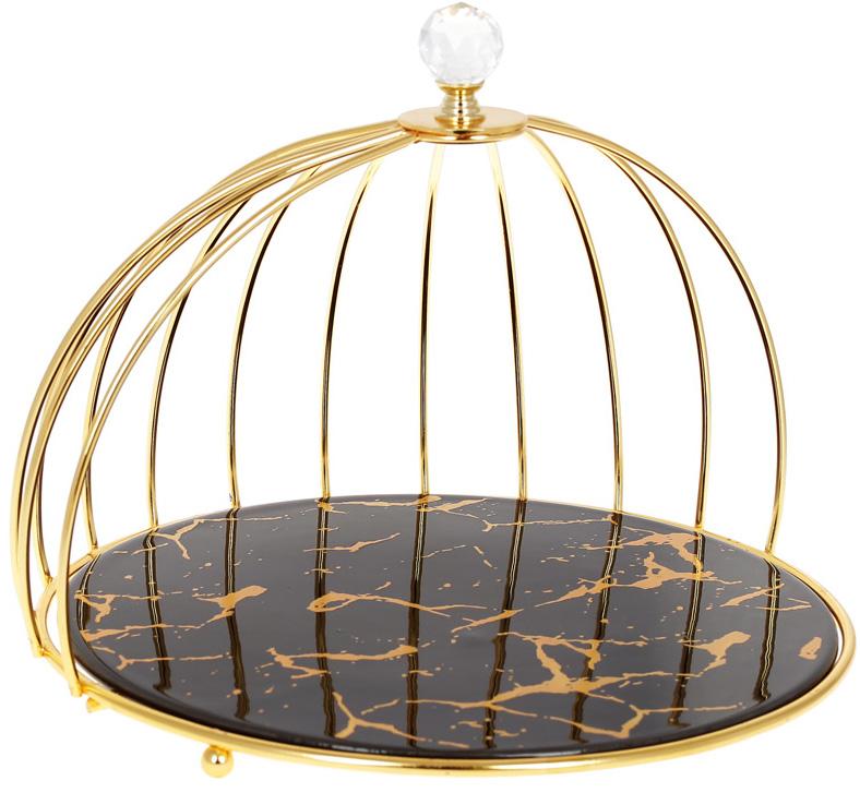 Блюдо круглое Мраморная Роскошь Ø 27см Черный мрамор (BD-954-519)