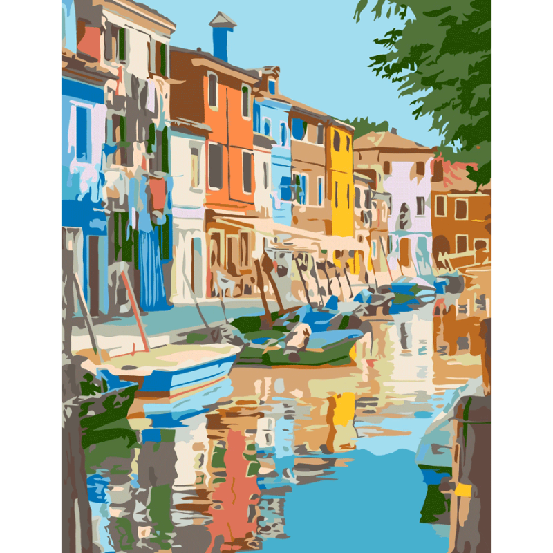 Картина по номерам Rosa Город на воде 35х45 см (Az-263354)