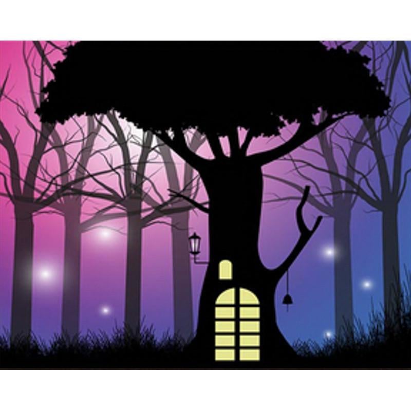 Алмазная мозаика Strateg Сказочный домик в заколдованном лесу 40х50 см (SK86006)