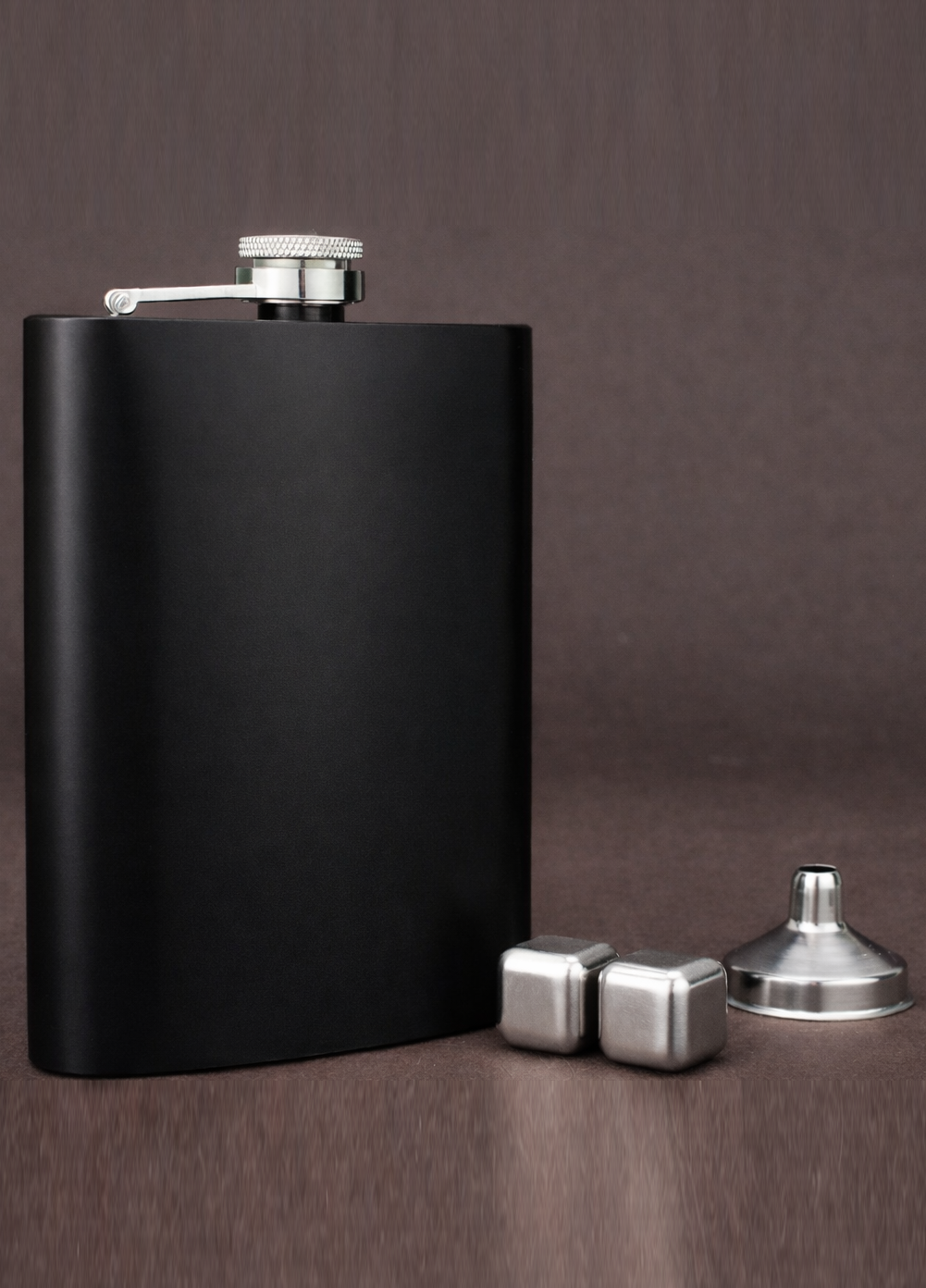 Набір фляга з лійкою та камінцями для віскі (21-0078)