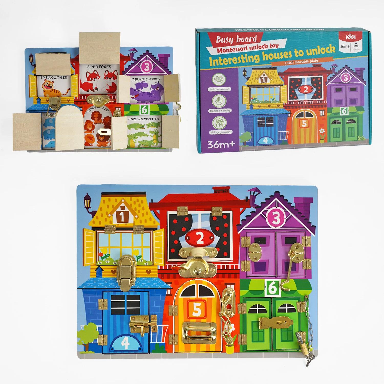 Бізіборд для малюків C 64848/20 Квартирки з тваринами 6 видів замочків/віконця що відкриваються (25807181) - фото 2 Бізіборд для малюків C 64848/20 Квартирки з тваринами 6 видів замочків/віконця що відкриваються (25807181) - фото 2