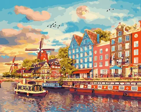 Картина по номерам Brushme На реке Амстел 40x50 см (BK-GX45418) Картина по номерам Brushme На реке Амстел 40x50 см (BK-GX45418)