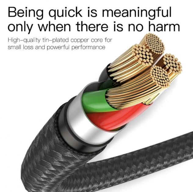 Кабель USB Type-C Baseus з підсвічуванням 2 м Чорний - фото 3 Кабель USB Type-C Baseus з підсвічуванням 2 м Чорний - фото 3