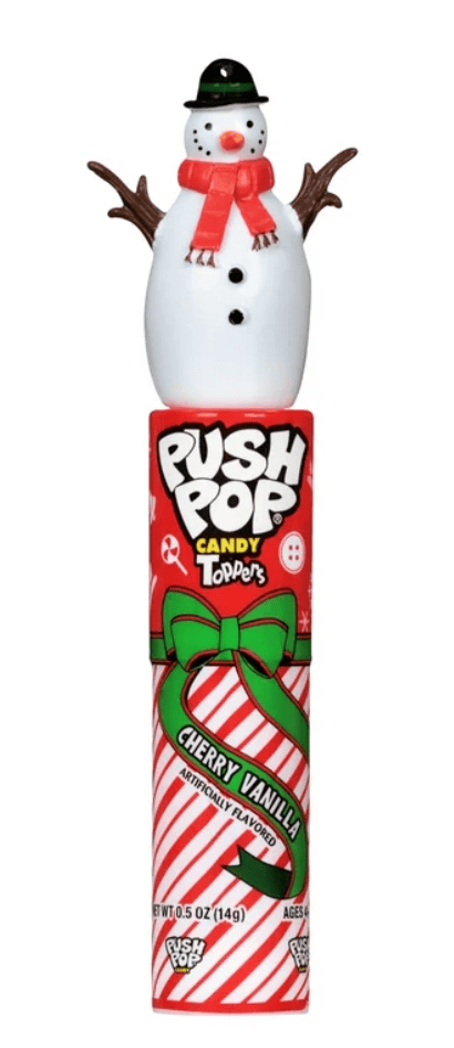 Льодяник на паличці Push Pop Topper Christmas Lollipop Snowman 14 г (2845596240)