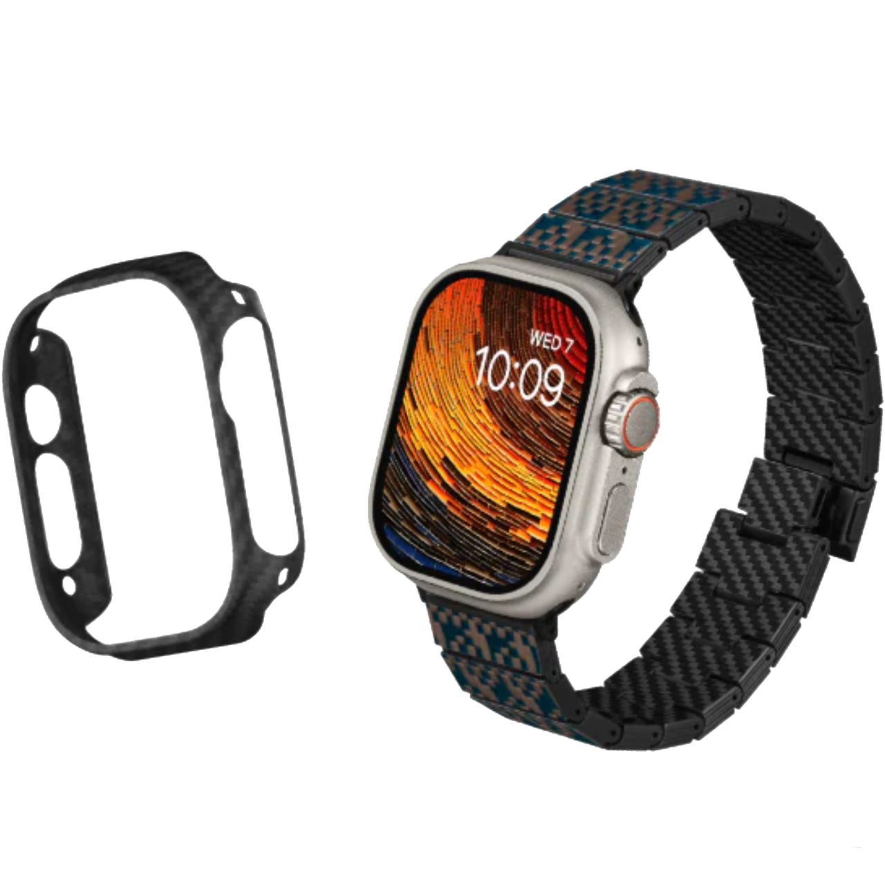 Ремінець і чохол Pitaka Chroma Carbon Band for Watch 49 Dreamland Stairs and Air Case (AWB2302/KW3001A)