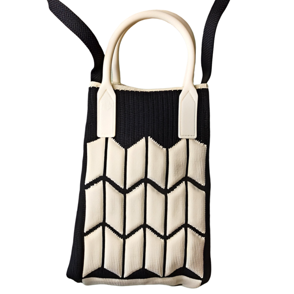 Міні-сумка в'язана Чорно-білий (25-551) - фото 1 Міні-сумка в'язана Чорно-білий (25-551) - фото 1