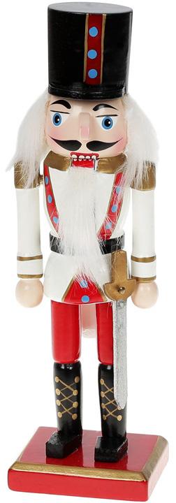 Статуэтка декоративная Щелкунчик 20 см деревянная Красный/Белый (BD-NT2-101)