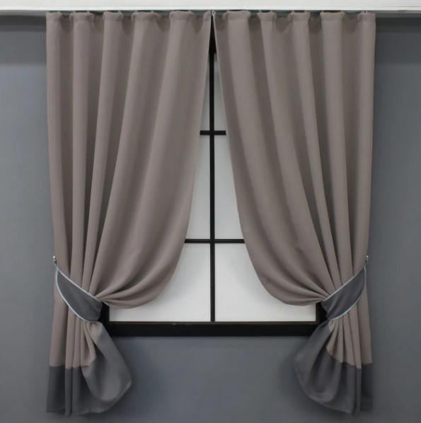 Комплект штор 1,3х1,7 м 2 шт. Какао/Серый (033дк)