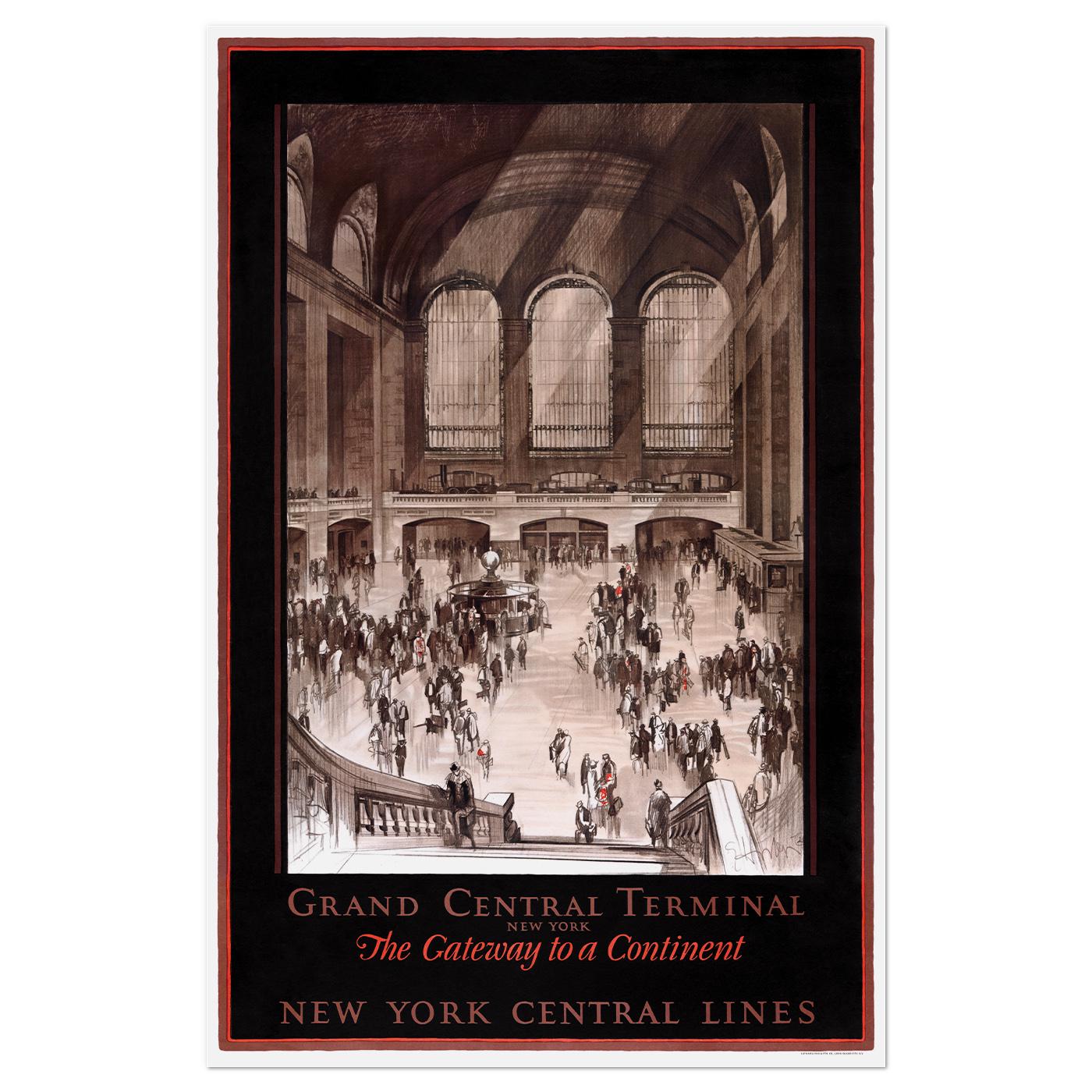 Плакат Центральний Вокзал Нью-Йорку 1927 56x86 см (0383)