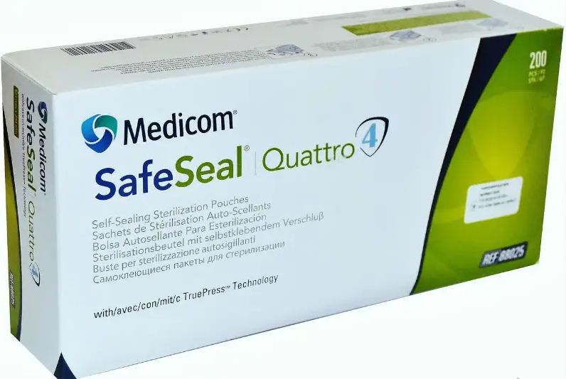 Стерилизационные пакеты SafeSeal Quattro 89x133 мм 200 шт. в упаковке (AN002161) - фото 1