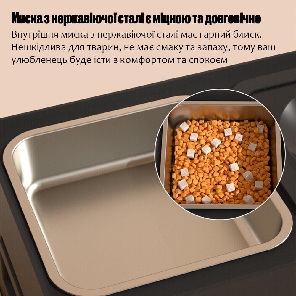 Миска двойная для собак ELS PET на подставке с регулируемой высотой и с плавающим блюдцем Серый (2242697765) - фото 4 Миска двойная для собак ELS PET на подставке с регулируемой высотой и с плавающим блюдцем Серый (2242697765) - фото 4