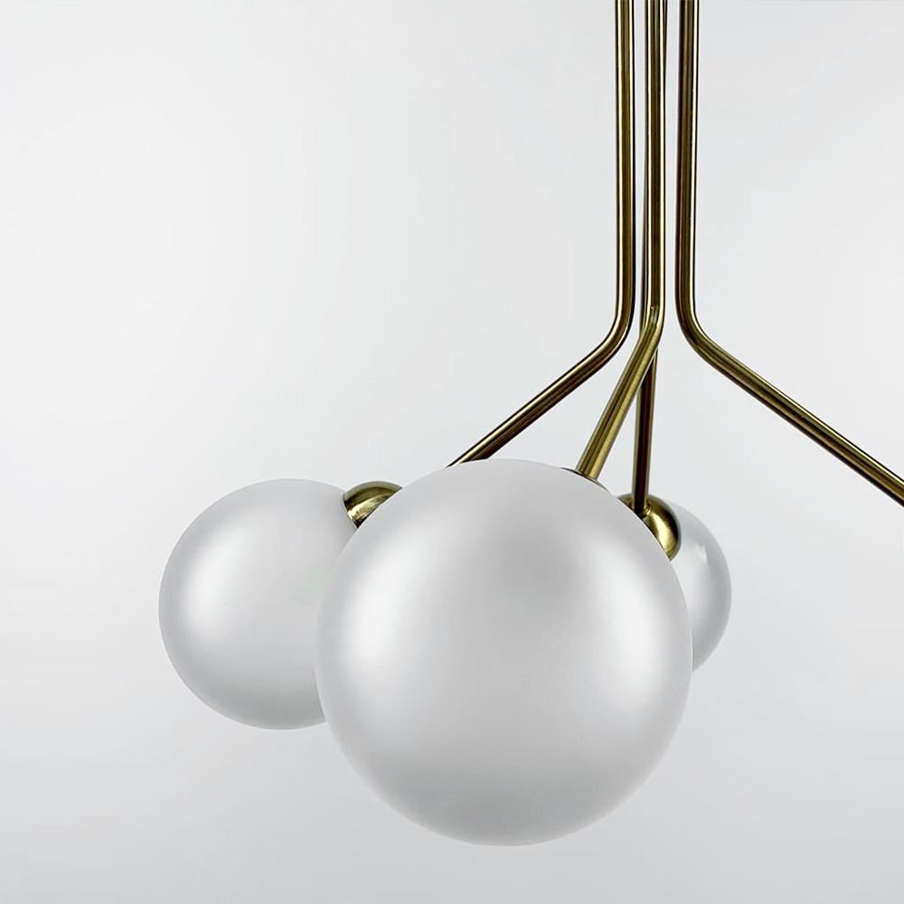 Люстра елегантна на 4 матових плафони Латунь (J 061/4) - фото 2 Люстра елегантна на 4 матових плафони Латунь (J 061/4) - фото 2