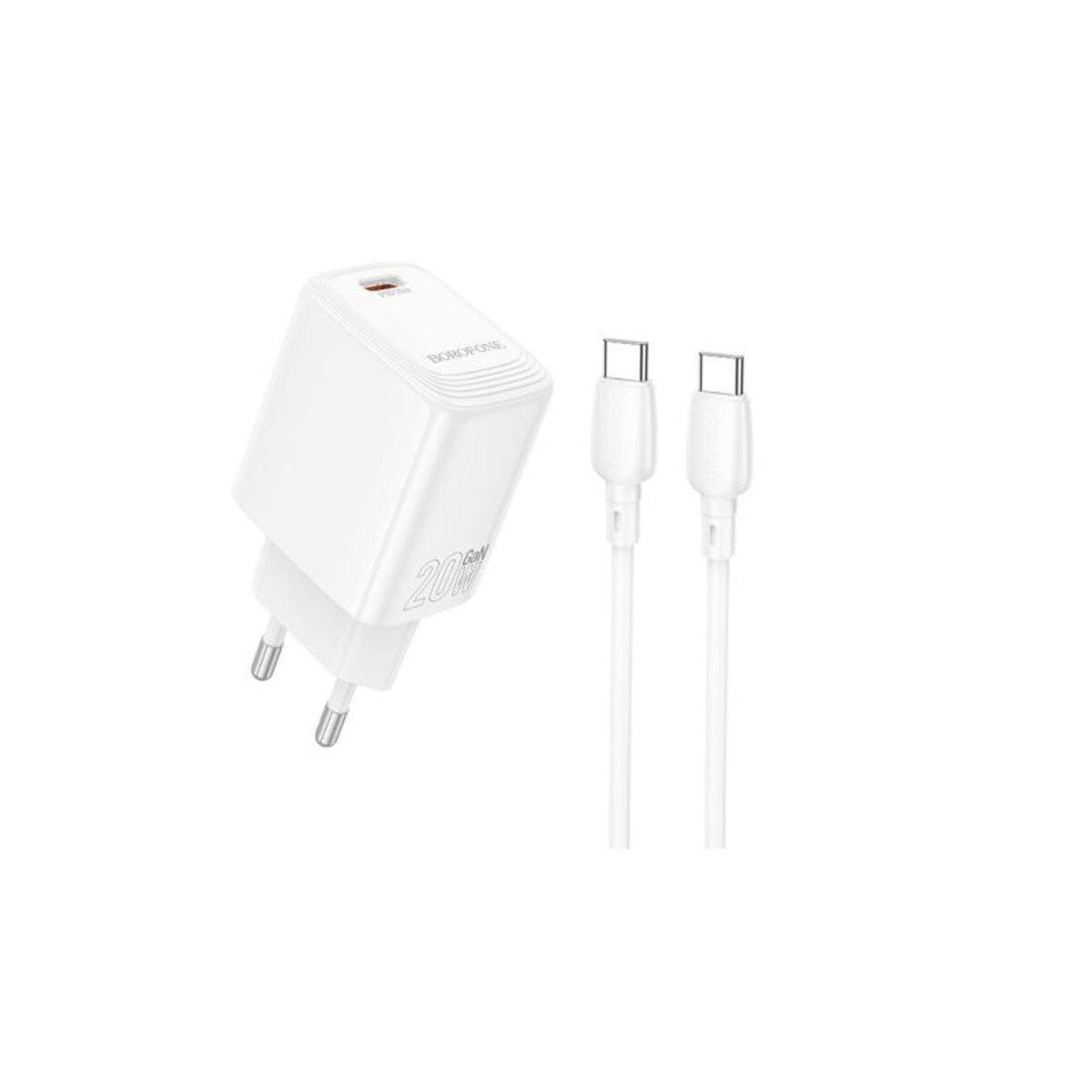 Зарядний пристрій Borofone BN26 Fuente PD 20W USB-C to USB-C 1 м White (26075599)
