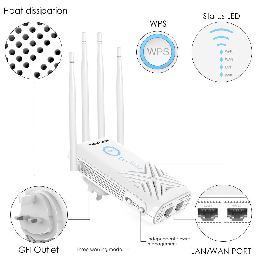 Репитер Wavlink AC1200 AERIAL X Gigabit wi-fi 2,4/5,8 Ггц (73749831) - фото 6