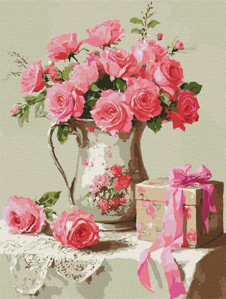 Картина за номерами Ideyka Рожевий подарунок 30x40 см (Id-KHO3318)
