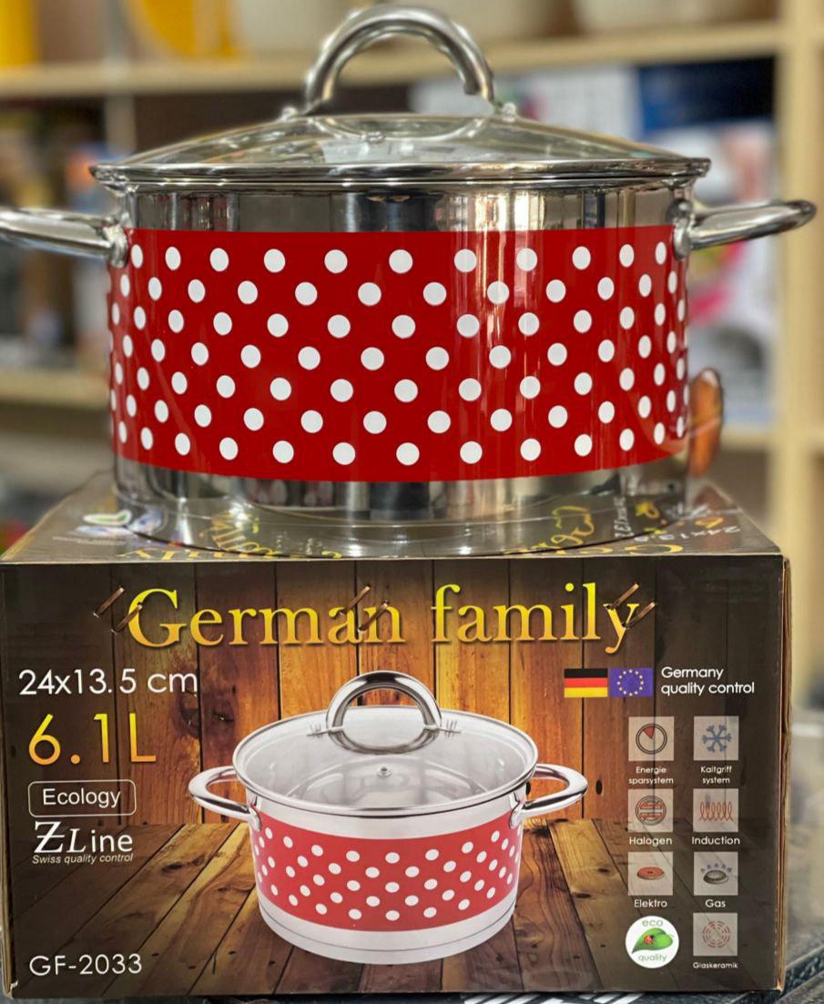 Каструля з товстим дном German Family GF-2033 з нержавіючої сталі 6,1 л (GF-2033) - фото 6 Каструля з товстим дном German Family GF-2033 з нержавіючої сталі 6,1 л (GF-2033) - фото 6