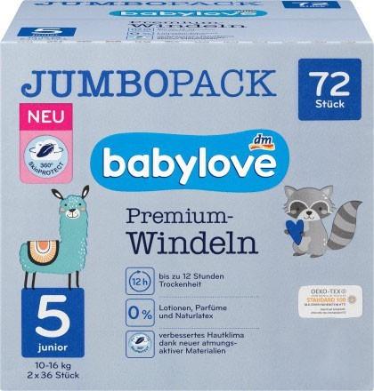 Підгузки дитячі Babylove Premium Jumbo Pack 5 Junior 10-16 кг 72 шт. (1795510003)