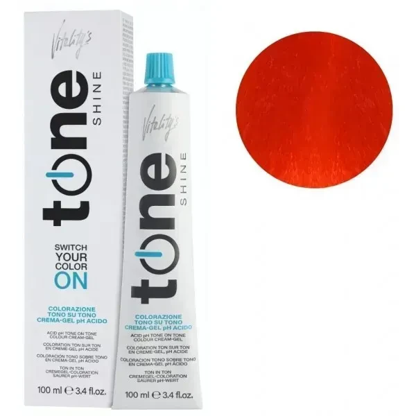 Гель-краска для волос тонирующая безаммиачная Tone Shine Vitality's Orange Оранжевый 100 мл