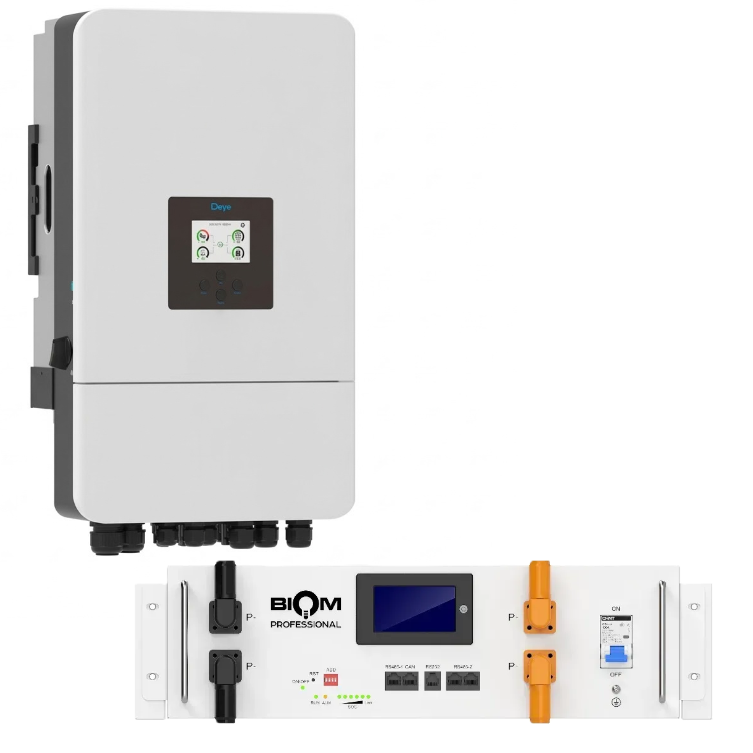 Комплект автономного энергоснабжения Deye SUN-8K-SG05LP3-EU 8 кВт 3 фази и Biom BALFP-R512100-UNI 5,12 кВт/год LiFePO4