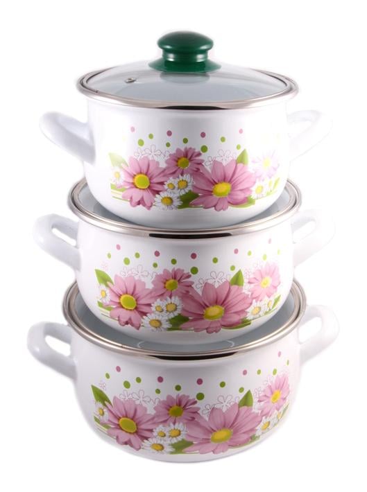 Набір каструль Interos Хризантема 6 предметів (2400) Набір каструль Interos Хризантема 6 предметів (2400)