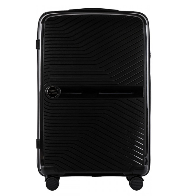 Чемодан дорожный большой из полипропилена Wings DQ181-04 L Черный - фото 1