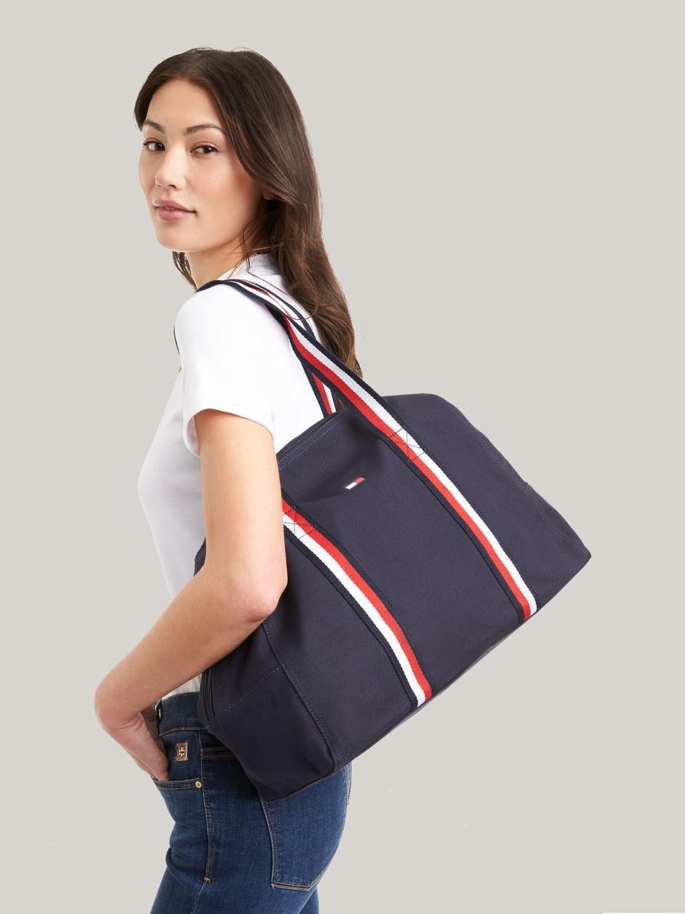 Женская сумка Tommy Hilfiger Signature тканевая Синий (2576812386)