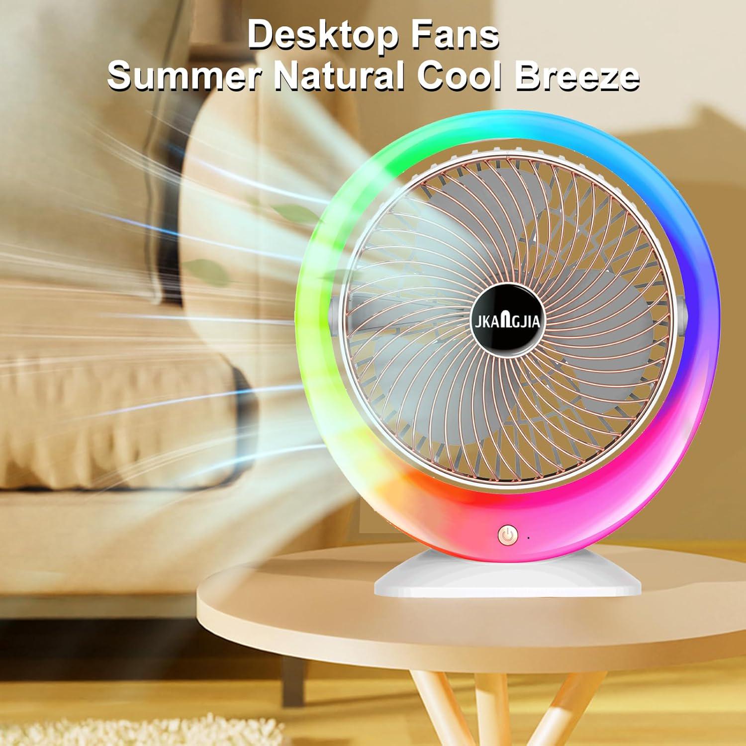 Вентилятор настільний Mini fan-04 3в1 USB-Type C аккумулятор з підсвічуванням (17134) - фото 3