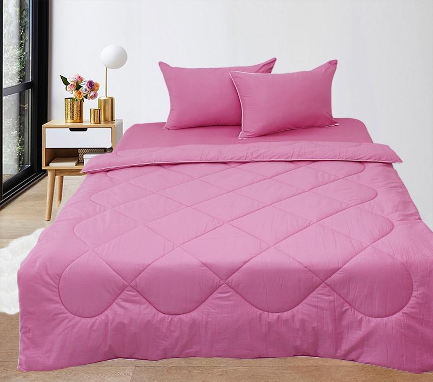 Комплект постільної білизни TAGtekstil сатин з ковдрою Elegant Pink Двоспальний 175х215см (18833)