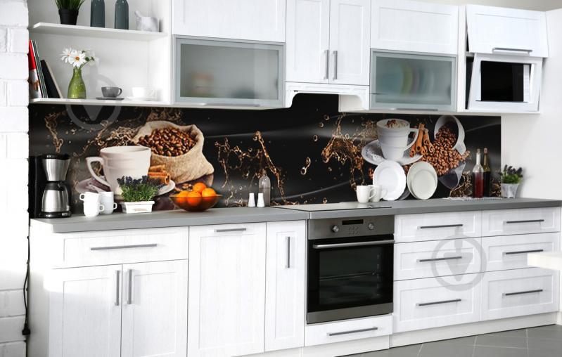 Скинали на кухню Zatarga «Бризки Ефіопії» 600х2500 мм вінілова 3Д наклейка кухонний фартух самоклеюча