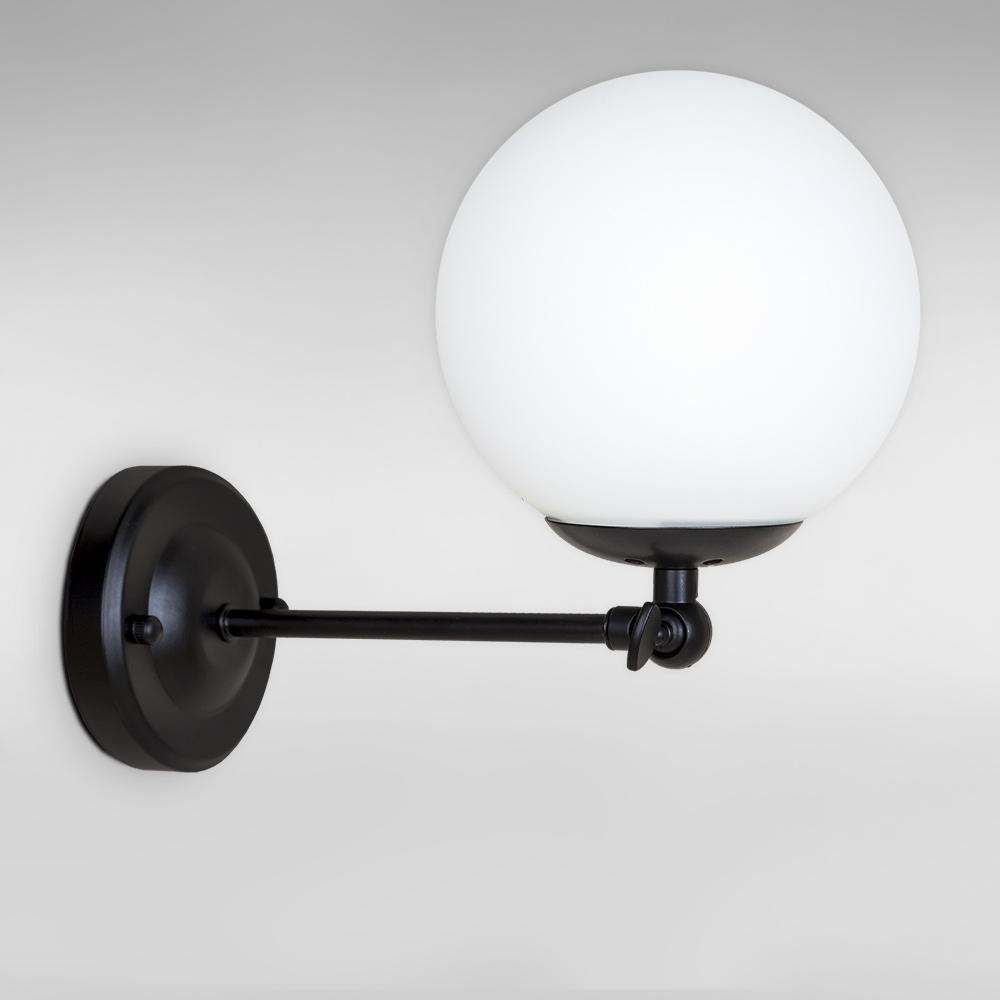 Світильник настінний куля Light House LS-18150F-1 BK/WH Чорний/Білий - фото 2 Світильник настінний куля Light House LS-18150F-1 BK/WH Чорний/Білий - фото 2