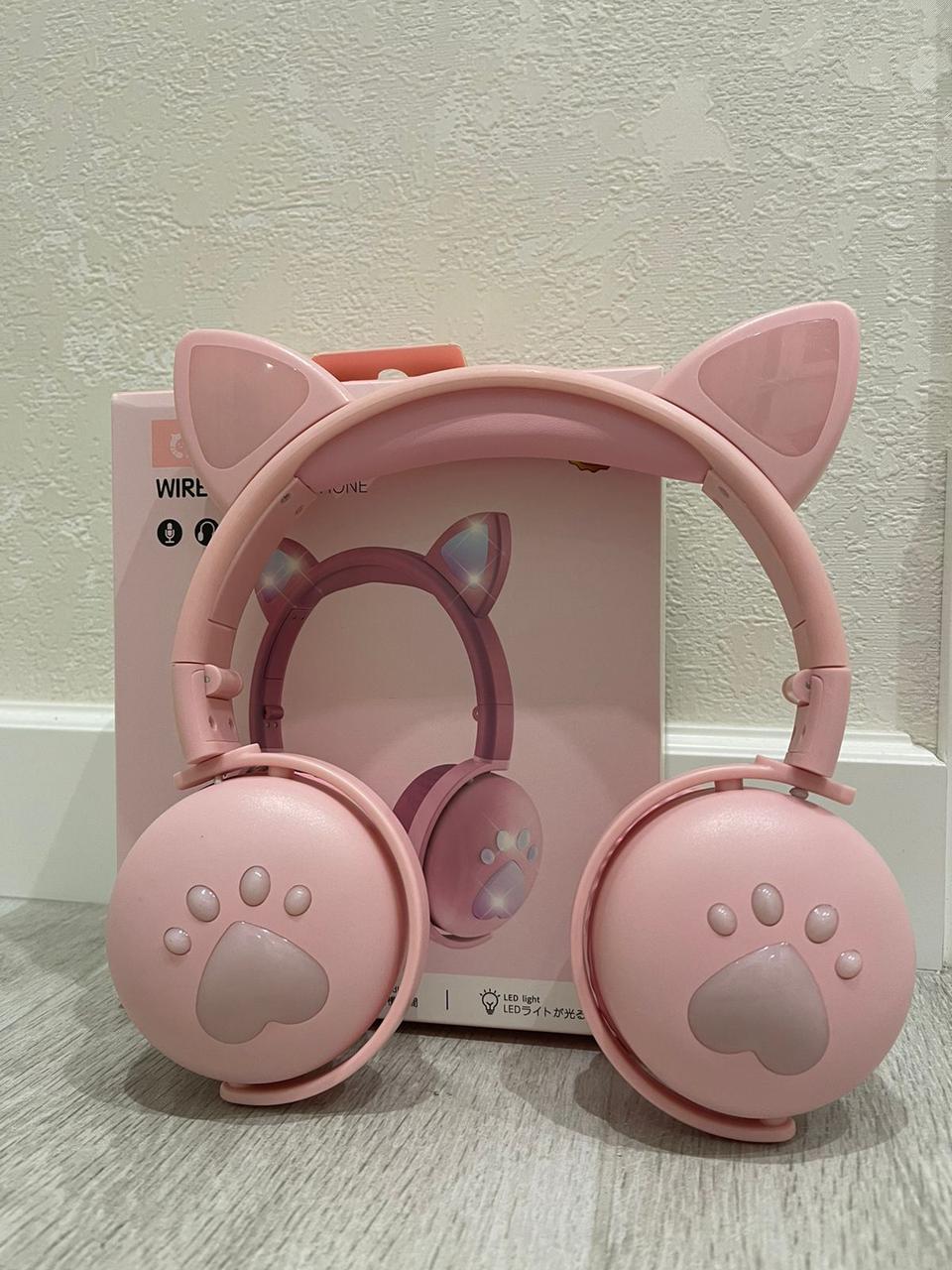 Наушники беспроводные детские CAT ВК-9 LED Розовый (26389247) - фото 4 Наушники беспроводные детские CAT ВК-9 LED Розовый (26389247) - фото 4