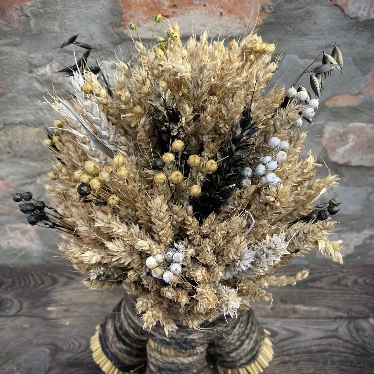 Рождественский дидух современный из пшеничных колосьев 30 см (2371030844) - фото 6