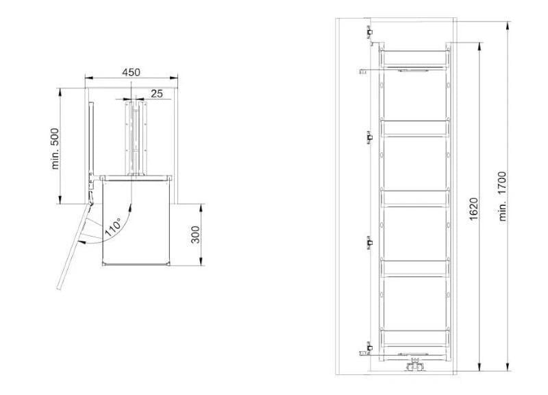 Карго Rejs MAXI Space Classic Универсальный 450x1700 мм 5 полок Хром (WE31.0080.01.001) - фото 3