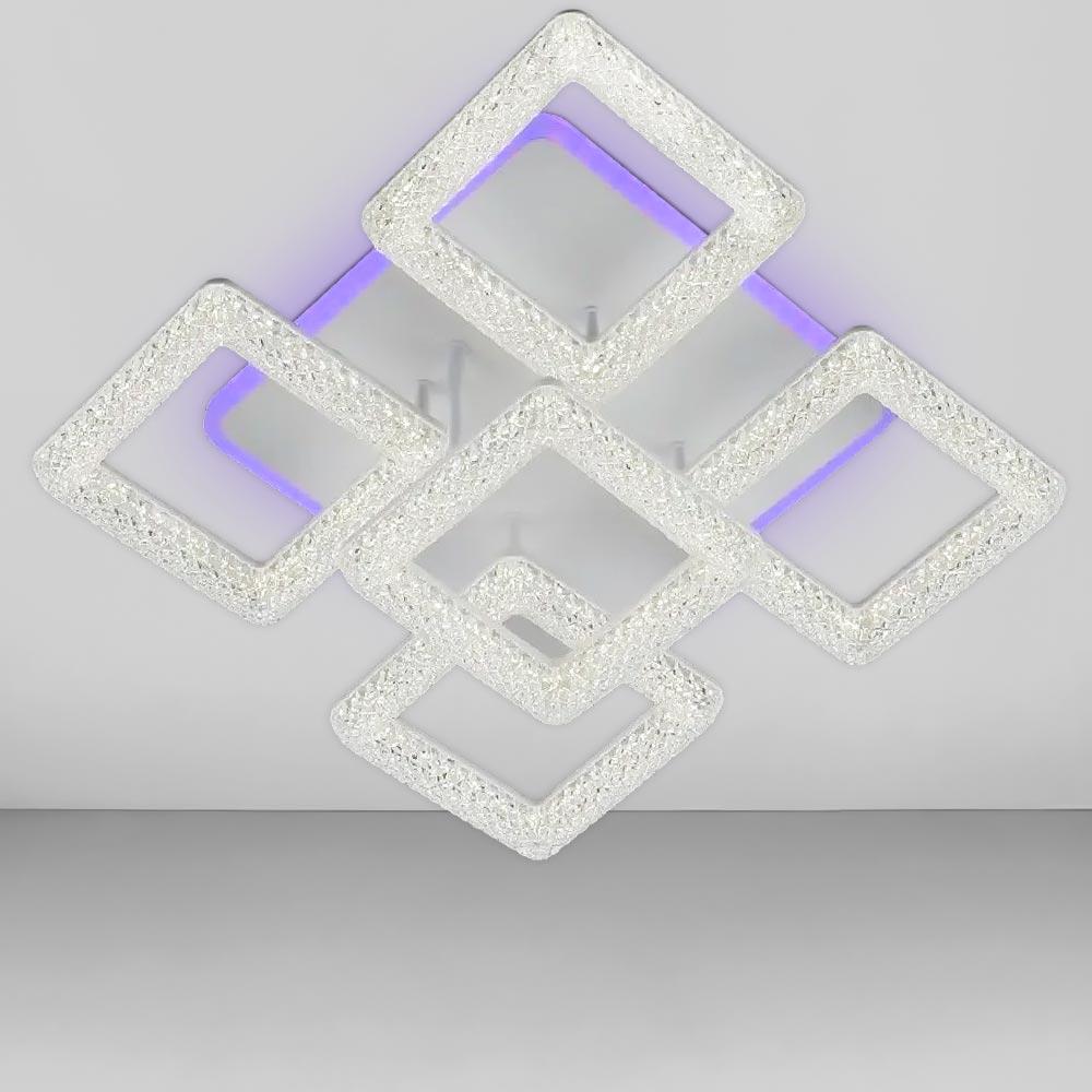 Люстра потолочная светодиодная Light House SC-19168/4/1C WH/PK/BU/PL 80W/26W 2,4G 470х470х160 мм Белый