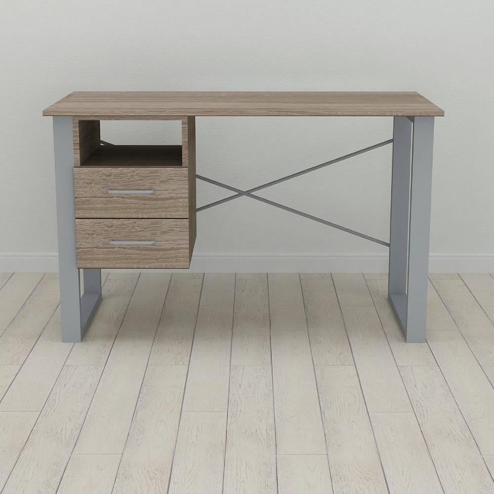 Письмовий стіл із ящиками Ferrum-decor Оскар метал/ДСП 16 мм 750x1200x700 мм Сірий/Дуб Дуб Сонома Трюфель (FRD-103272) - фото 1 Письмовий стіл із ящиками Ferrum-decor Оскар метал/ДСП 16 мм 750x1200x700 мм Сірий/Дуб Дуб Сонома Трюфель (FRD-103272) - фото 1