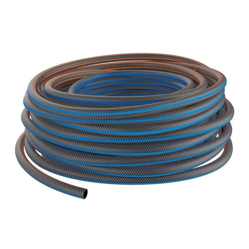 Шланг садовий Fiskars 1/2" 30 м Q5 39,5х39,5х10 см Чорний з оранжевим та синім (2105965562)