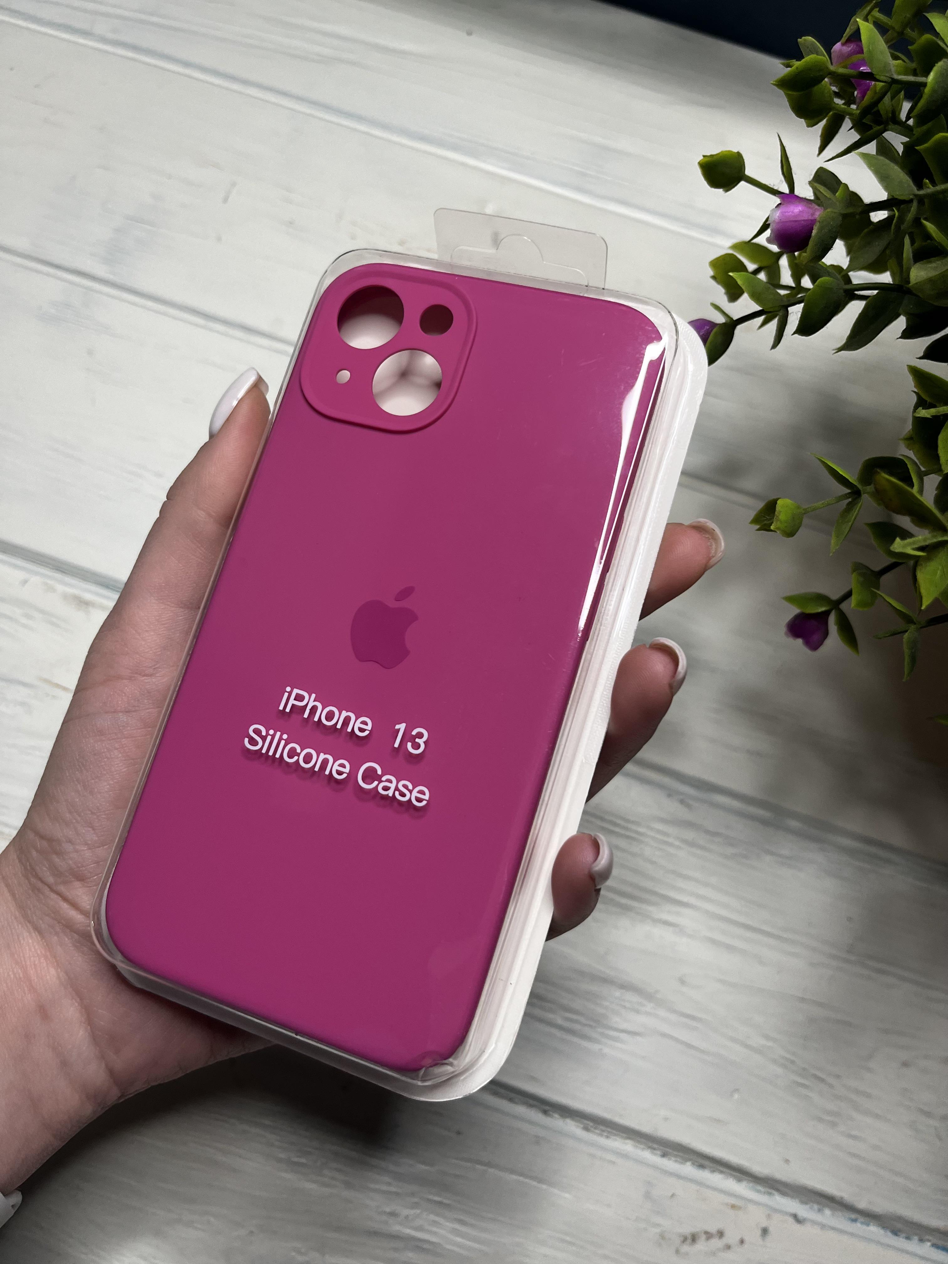 Чехол накладка на iPhone (Айфон) 13 закрытый низ и закрытая камера silicone case full camera Apple - фото 1