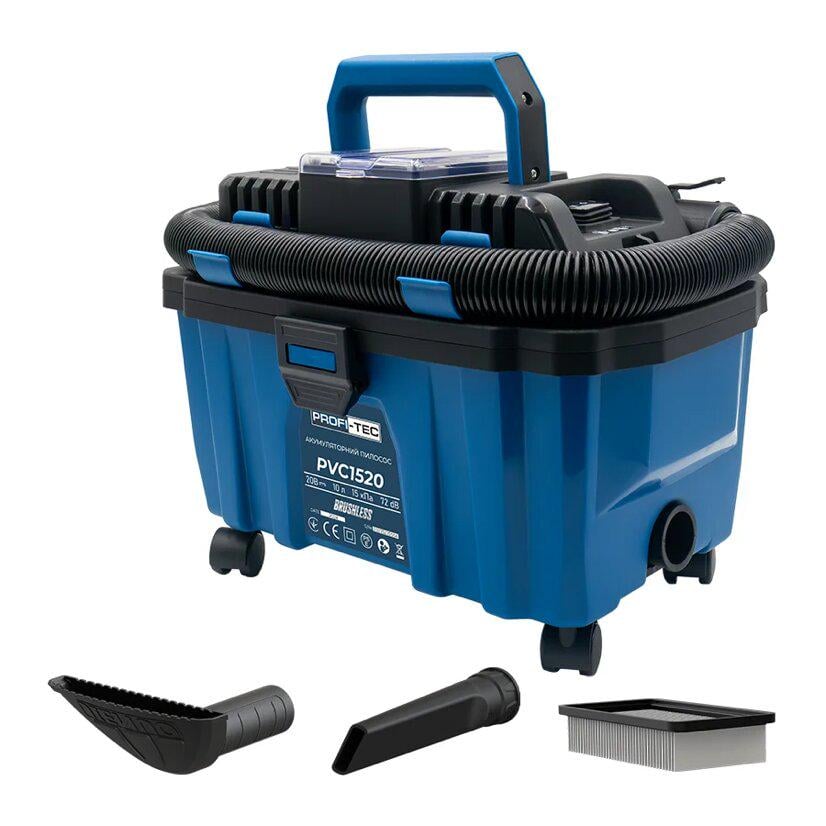 Пылесос аккумуляторный PROFI-TEC PVC1520 20 В 10 л без АКБ и ЗУ (PH01232)