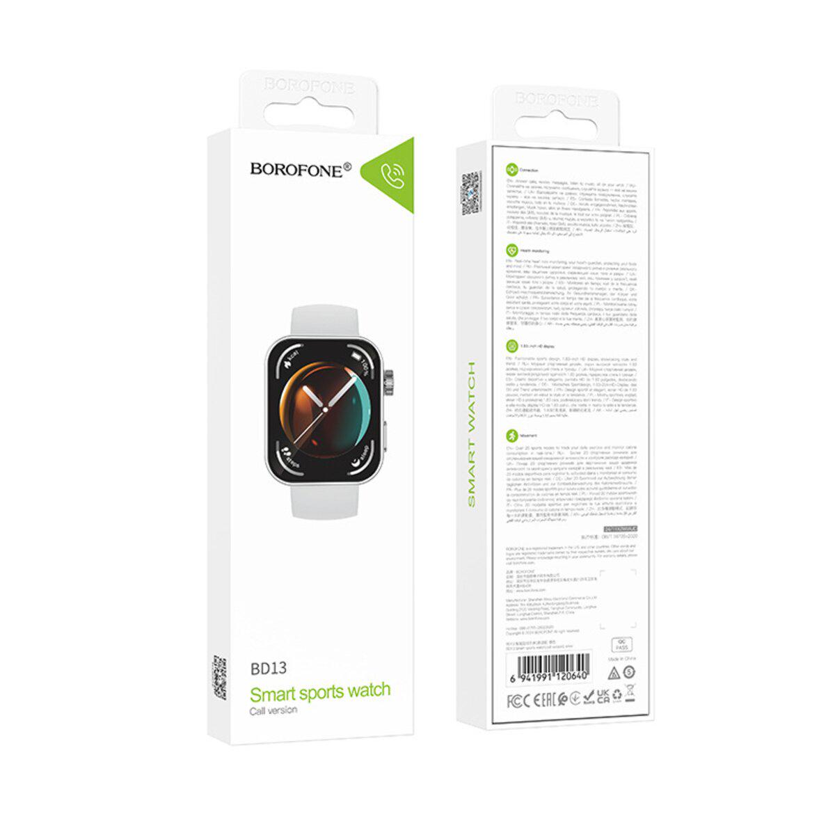 Смарт-годинник Borofone BD13 Smart sports watch call version 1,83" BT5,0 230 mAh Silver (6941991120640) - фото 4 Смарт-годинник Borofone BD13 Smart sports watch call version 1,83" BT5,0 230 mAh Silver (6941991120640) - фото 4