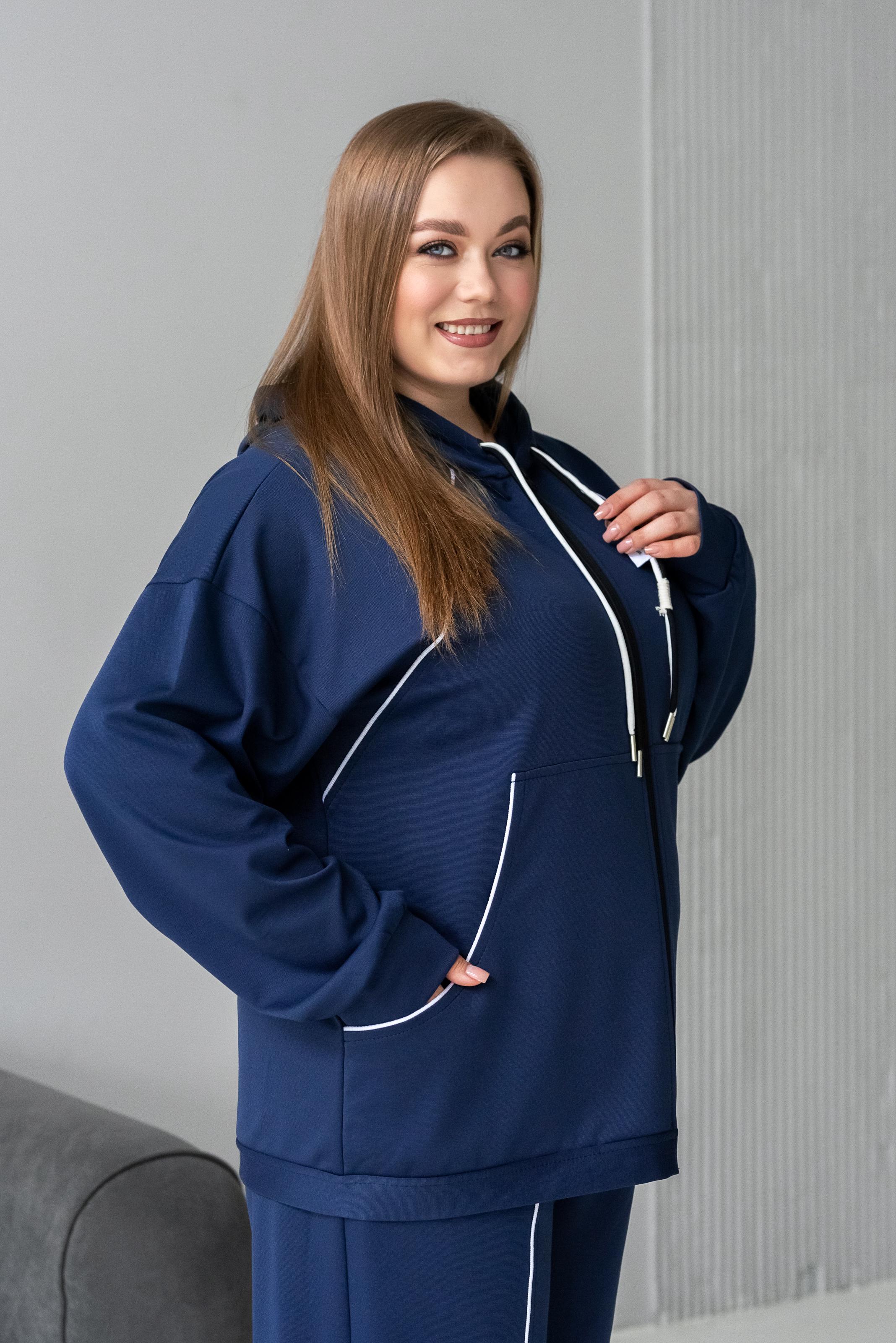 Спортивный костюм женский Тэч р. 64 Синий - фото 4 Спортивный костюм женский Тэч р. 64 Синий - фото 4