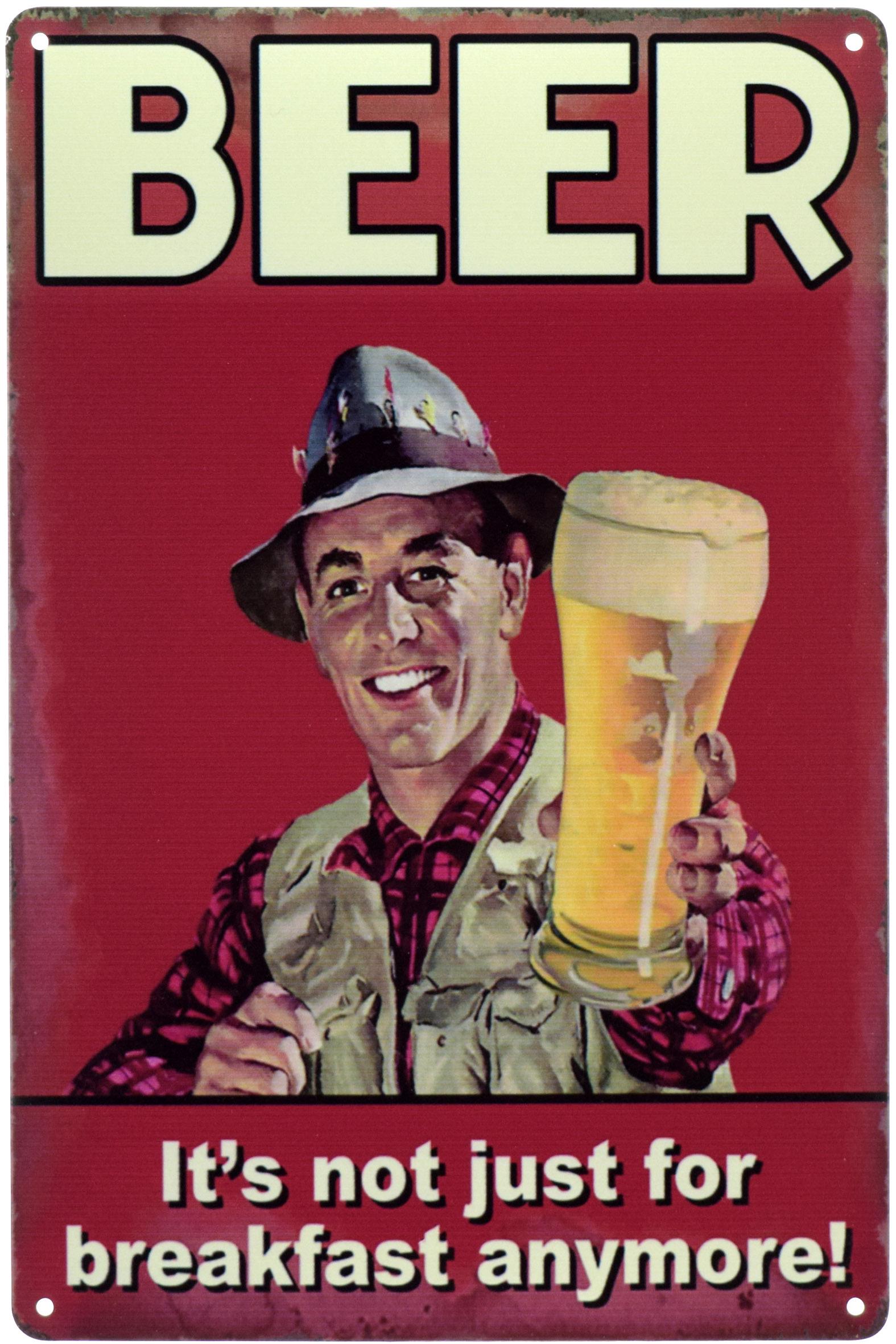 Табличка металева Пиво Це Більше, А Не Тільки Сніданок/Beer It's Not Just For Breakfast Anymore 20x30 см