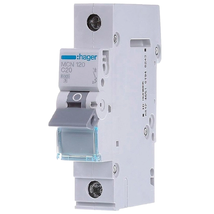 Автоматический выключатель Hager 1P 6kA C-20A 1M MCN120 (99-00016386)