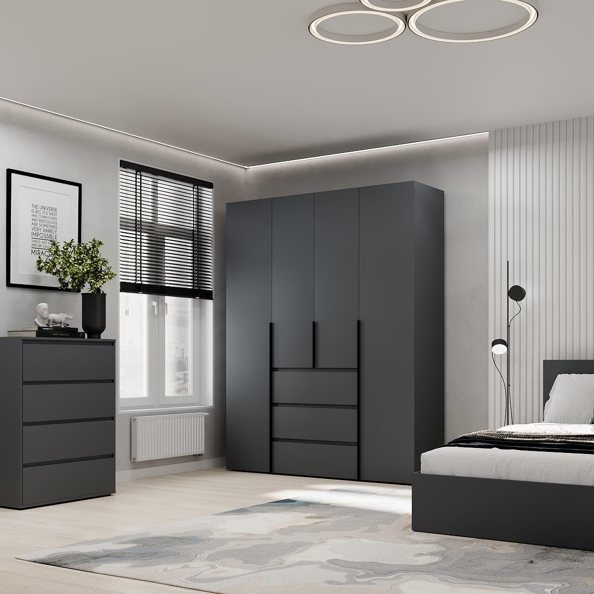 Шкаф распашной комбинированный ART IN HEAD №1 Light 1600x500x2200 мм Графит серый (GALTK017000000) - фото 3 Шкаф распашной комбинированный ART IN HEAD №1 Light 1600x500x2200 мм Графит серый (GALTK017000000) - фото 3