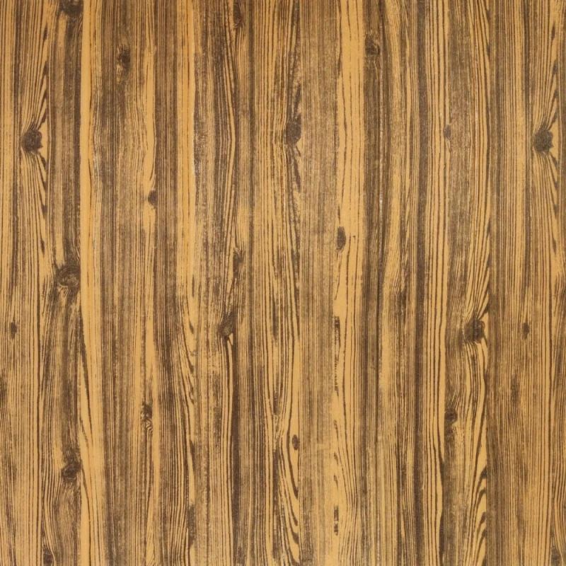 Панель самоклеящаяся 3D Sticker Wall 700x700x6 мм под дерево Золотой