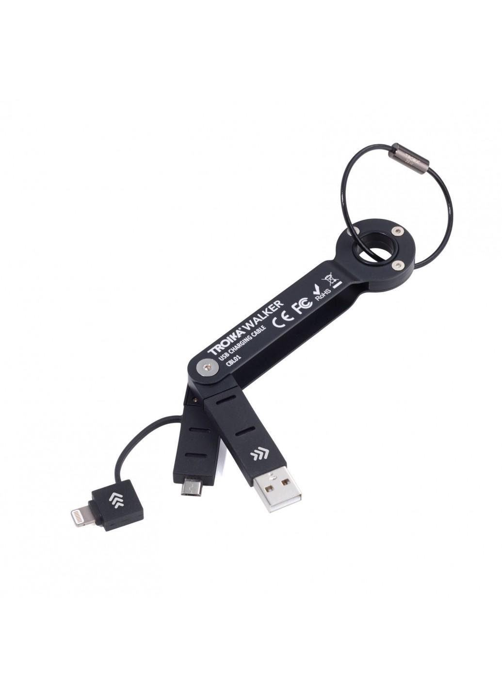 Брелок-адаптер Troika WALKER USB/Micro USB (CBL01/BK)