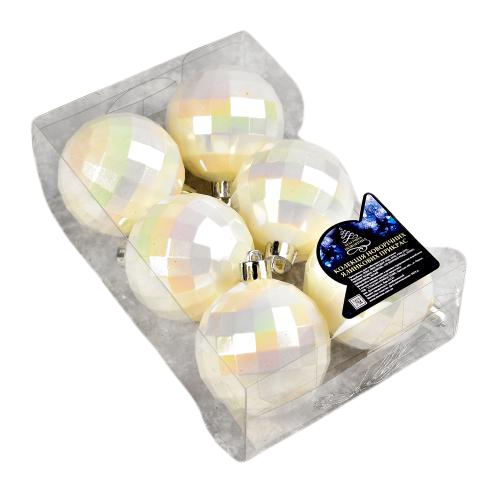 Кульки новорічні ялинкові Stenson 9623 пластикові 6 см 6 шт. (13103166)