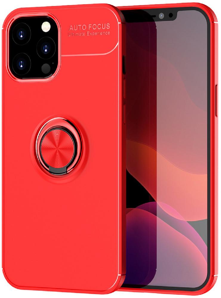 Чехол с кольцом Auto Focus для Apple iPhone 12 Pro Max Red (17607-2D)