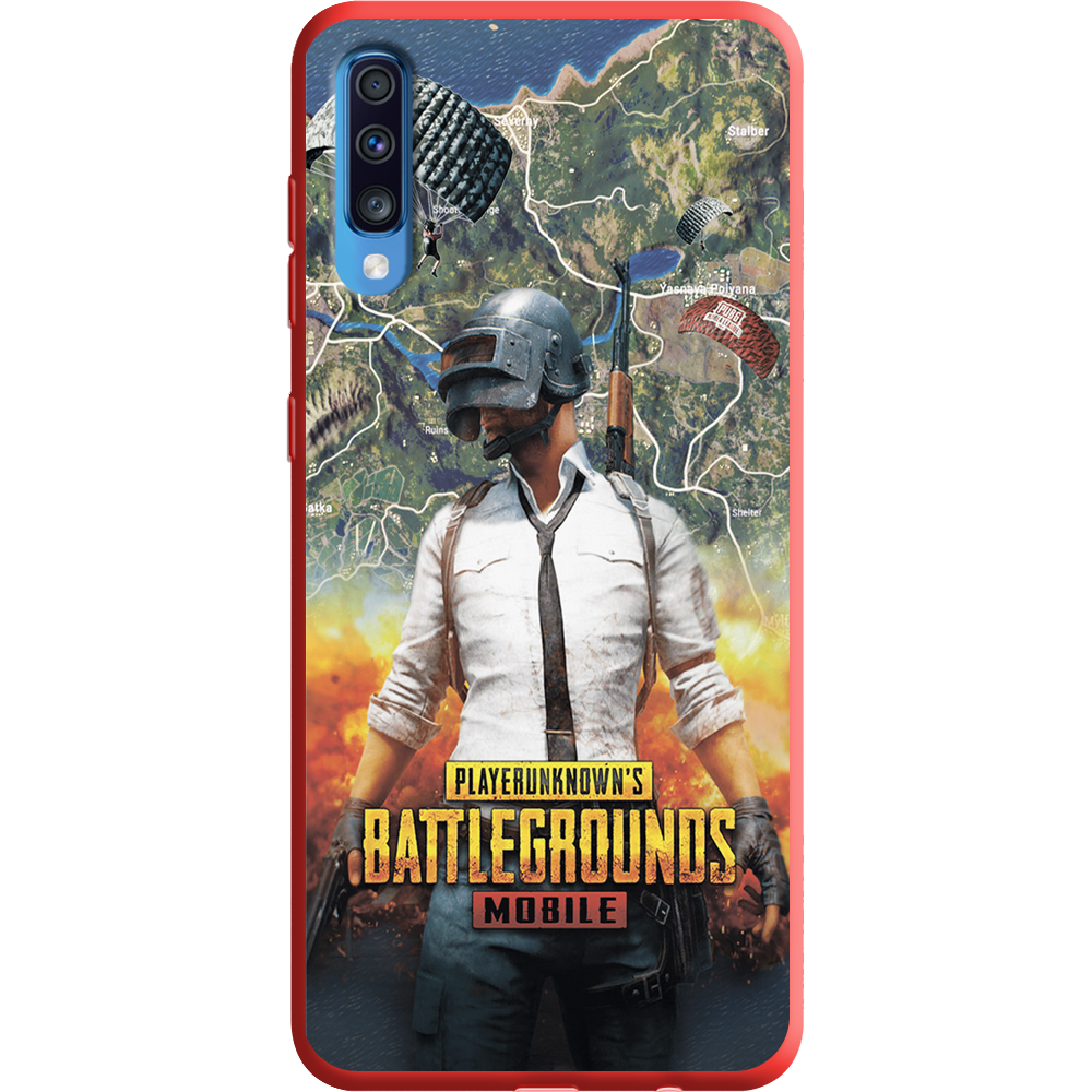 Чехол Boxface Samsung A705 Galaxy A70 PUBG Mobile Красный силикон (36860-up2309-37425)