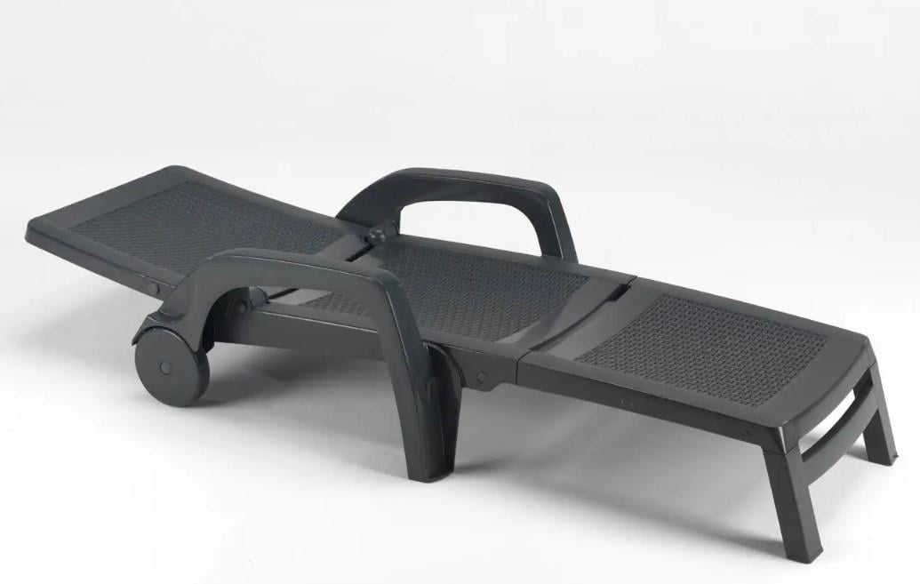 Шезлонг пластиковий Bica Miami 190х70х46 см Графітовий - фото 5 Шезлонг пластиковий Bica Miami 190х70х46 см Графітовий - фото 5