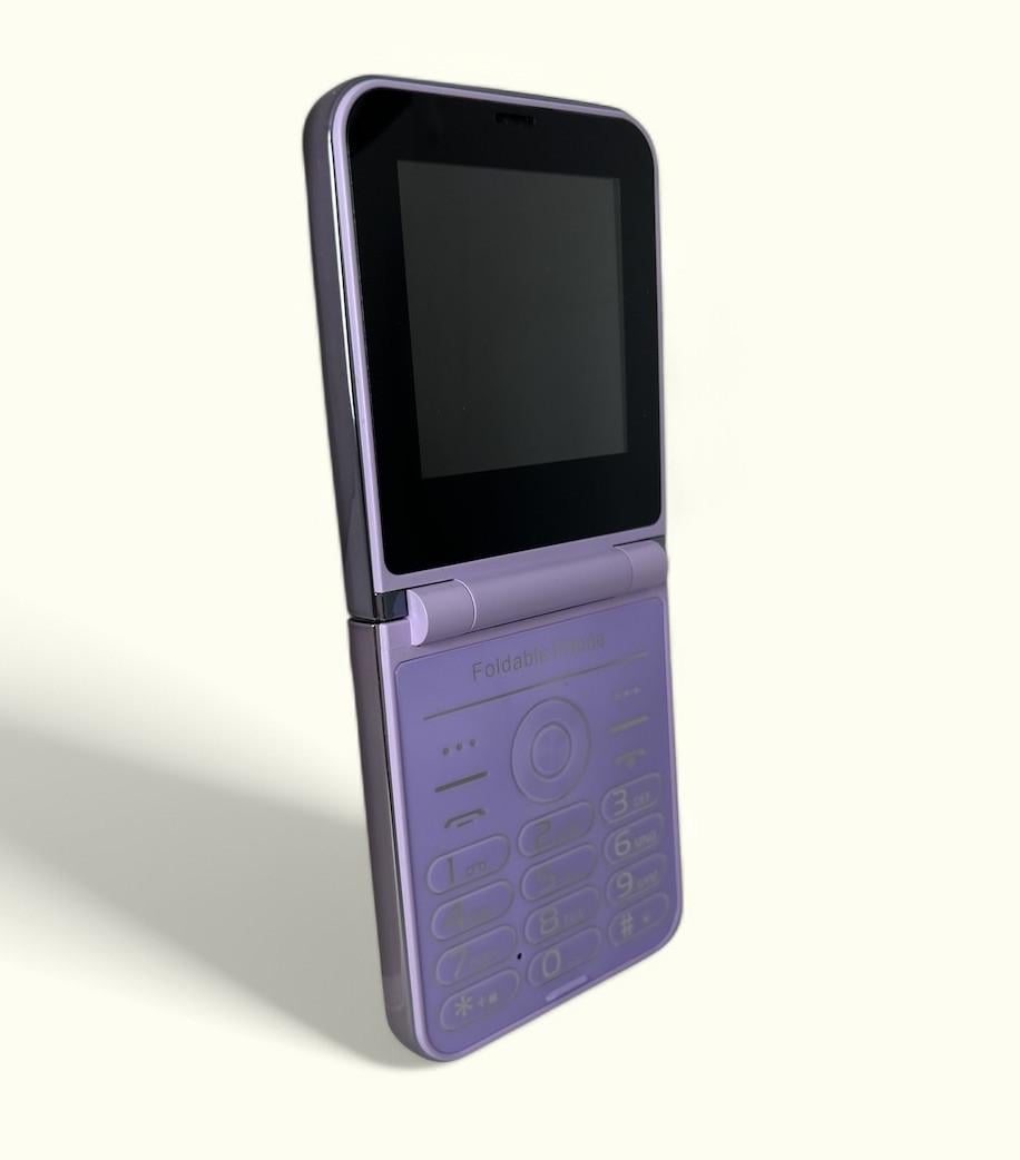 Кнопочный телефон складной мобильный SERVO Foldable Phone I15 Max 4SIM Фиолетовый